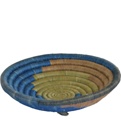 Hand-woven African Basket/Wall art -MEDIUM-Blue Teal