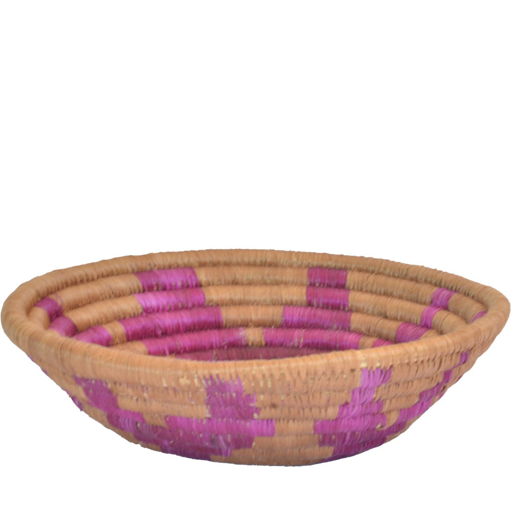 Hand-woven African Basket/Wall art -MEDIUM-Brown Maroon