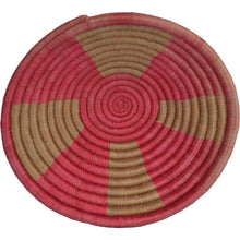 Load image into Gallery viewer, Hand-woven African Basket/Wall art -MEDIUM-Light brown Pink