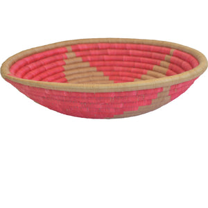Hand-woven African Basket/Wall art -30CM- BrownPink