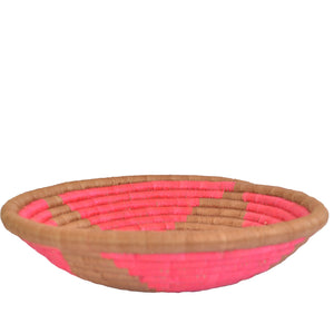 Hand-woven African Basket/Wall art -30CM- Brown Pink