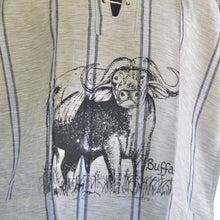 Load image into Gallery viewer, Handmade cotton shirt Large (Buffalo, Thick white lines)