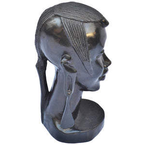VERY Rare Ebony wood Maasai head carving-Fairtrade-Kenya