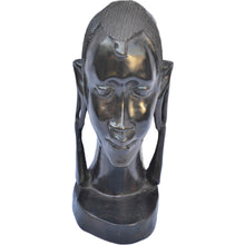 Load image into Gallery viewer, VERY Rare Ebony wood Maasai head carving-Fairtrade-Kenya