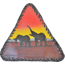 Load image into Gallery viewer, Camping Stool (Elephant couple, Sunset Orange background)