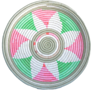 Super Rare Hand-woven African semi Flat Basket/Wall art -43CM- Multi Colour