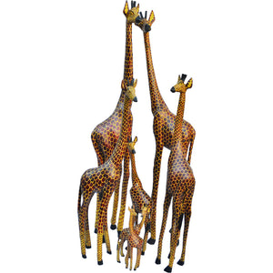 Hand carved MEDIUM Giraffe Statue-Hard Wood-Fairtrade-Kenya