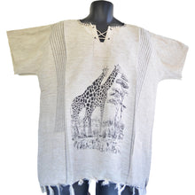 Load image into Gallery viewer, Handmade cotton shirt (Giraffe with Grey lines)
