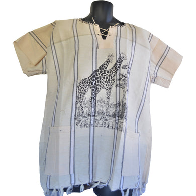 Handmade cotton shirt (Giraffe with White lines)