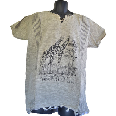 Handmade cotton shirt (Giraffe)