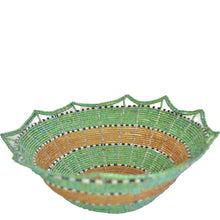 Load image into Gallery viewer, Maasai Bead basket, Large (Green, Gold, Black and White)