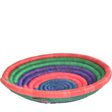 Load image into Gallery viewer, Hand-woven Fairtrade Basket/Wall art-MEDIUM-Green Purple Red Blue