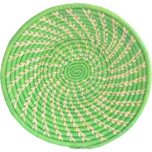 Load image into Gallery viewer, Hand-woven African Basket/Wall art -LARGE-Green White
