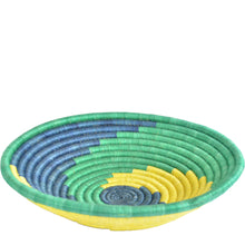 Load image into Gallery viewer, Hand-woven African Basket/Wall art -LARGE-Green Yellow Blue