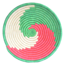 Load image into Gallery viewer, Hand-woven African Basket/Wall art -30CM- Green Pink