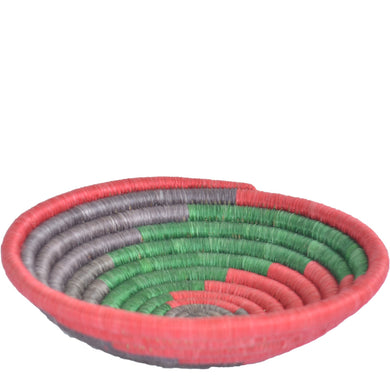 Hand-woven African Basket/Wall art -MEDIUM- Grey Green