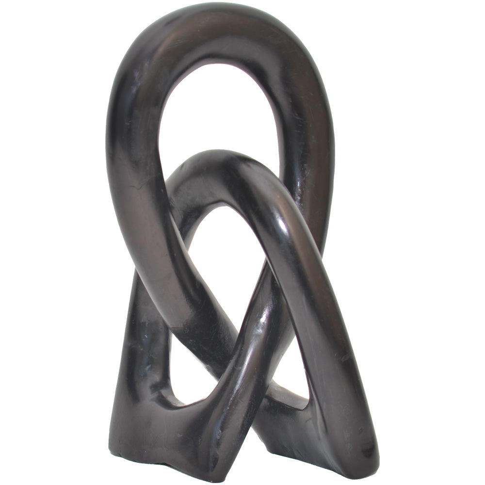 Love Knot soapstone sculpture (Black)