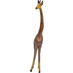 Hand carved Large Giraffe Statue-Hard Wood-Fairtrade-Kenya