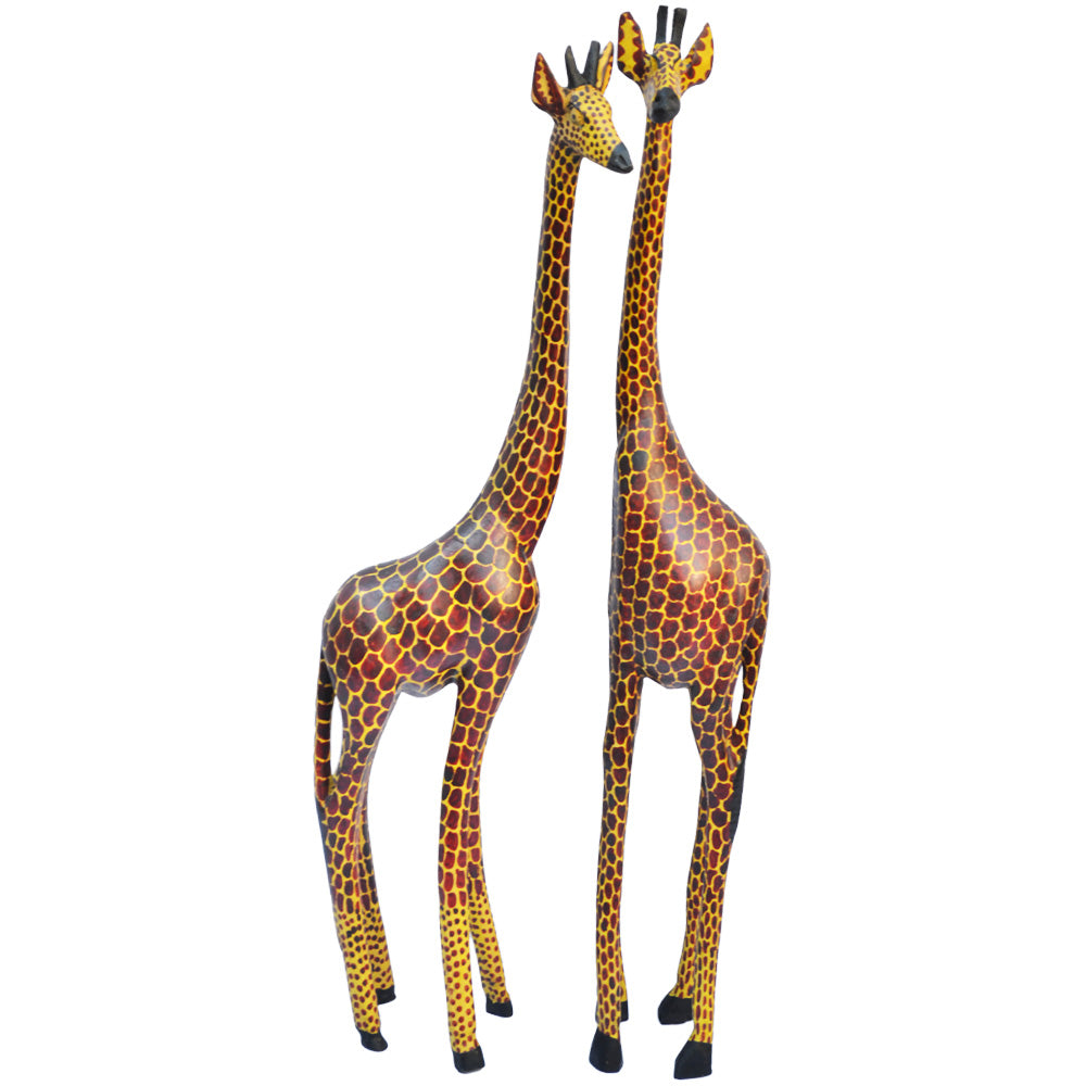 Hand carved Large Giraffe Statue-Hard Wood-Fairtrade-Kenya
