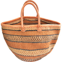 Load image into Gallery viewer, African large Market bag-Beach bag-woven bag, tote bag (Black, Natural and Brown speckled)
