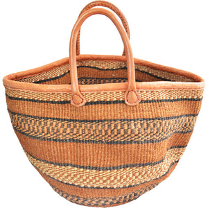 African large Market bag-Beach bag-woven bag, tote bag (Black, Natural and Brown speckled)