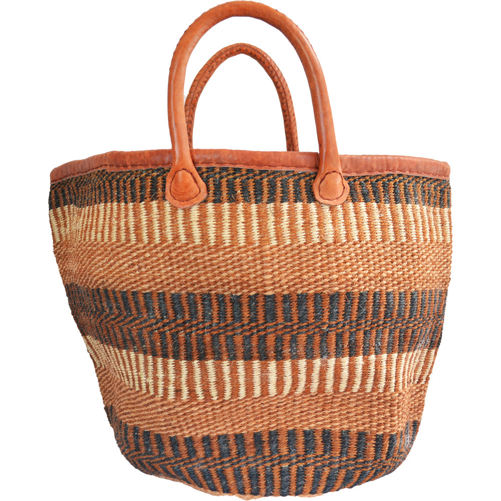 African large Market bag-Beach bag-woven bag, tote bag (Black, Natural and Brown speckled)