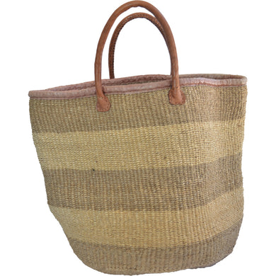 African Extra large Market bag-Beach bag-woven bag, tote bag (Natural and light Brown)