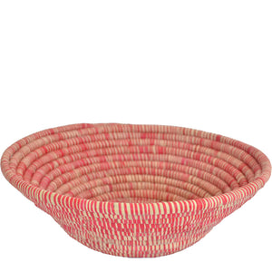 Hand-woven African Fruit/Bread basket Wall art - 30CM - Natural and Red