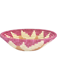 Load image into Gallery viewer, Hand-woven African Basket/Wall art -LARGE-Natural Maroon White