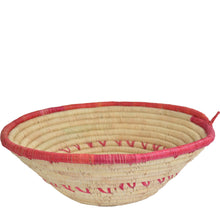 Load image into Gallery viewer, Hand-woven African Basket/Wall art-LARGE-Natural with Red