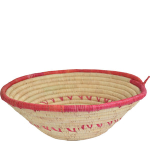 Hand-woven African Basket/Wall art-LARGE-Natural with Red