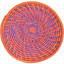 Load image into Gallery viewer, Hand-woven African Basket/Wall art-XLARGE-Orange with Blue lines