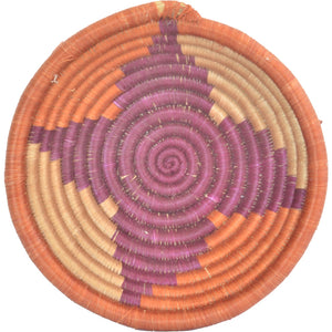 Hand-woven African Basket/Wall art -MEDIUM-Orange Brown