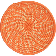 Load image into Gallery viewer, Hand-woven African Basket/Wall art-LARGE-Orange with Natural lines