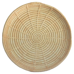 Super Rare Hand-woven African Flat Basket/Wall art -38CM- Natural Colour