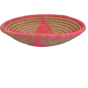 Hand-woven African Basket/Wall art -30CM- PinkBrown