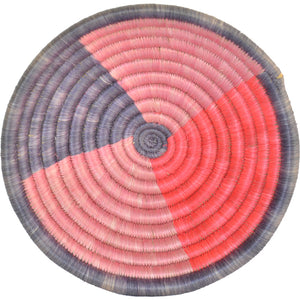 Hand-woven African Basket/Wall art -MEDIUM-Pink Blue Red