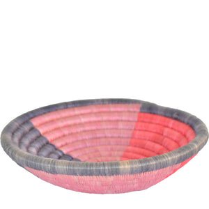 Hand-woven African Basket/Wall art -MEDIUM-Pink Blue Red