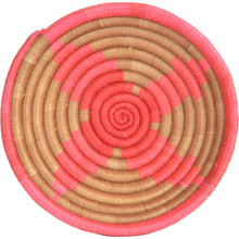 Load image into Gallery viewer, Hand-woven Fairtrade Basket/Wall art-MEDIUM-Pink star Gold
