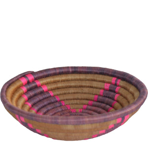 Hand-woven African Basket/Wall art -MEDIUM-Purple Pink