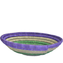 Load image into Gallery viewer, Woven African Basket/Wall art -MEDIUM- Blue Silver Green