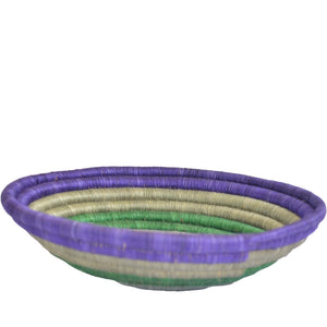 Woven African Basket/Wall art -MEDIUM- Blue Silver Green