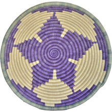 Load image into Gallery viewer, Hand-woven African Fruit/Bread basket Wall art - 33CM - Purple and Natural