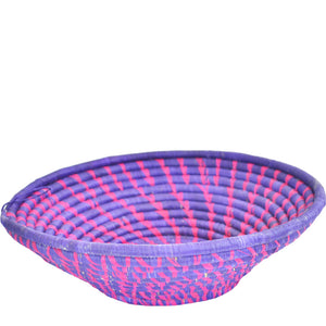 Hand-woven African Basket/Wall art-LARGE-Purple Maroon lines