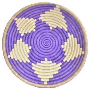Hand-woven African Basket/Wall art -30CM- Purple Blue