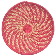Load image into Gallery viewer, Hand-woven Fairtrade Basket/Wall art-LARGE-Red Natural spiral