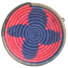 Load image into Gallery viewer, Woven African Basket/Wall art -MEDIUM- Blue Red