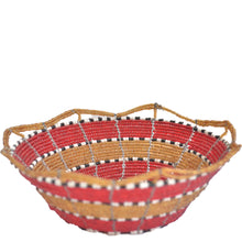Load image into Gallery viewer, Maasai Bead basket, Medium (Red, Gold Black and White)