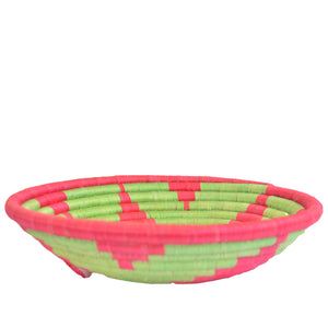 Hand-woven African Basket/Wall art -30CM- Red Green