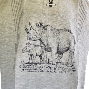 Handmade cotton shirt (Rhino with Grey lines)